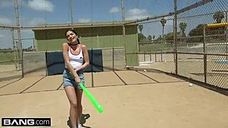 Emily Willis enjoys giving oral sex at a baseball game