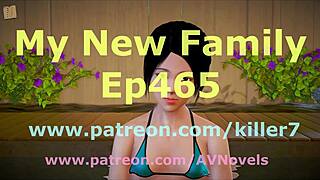 Intense family game with brunette having small tits and big ass in homemade anime style