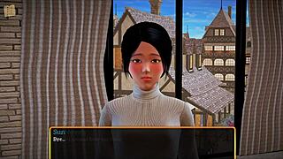 Intense family game with brunette having small tits and big ass in homemade anime style