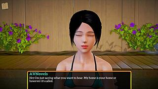 Intense family game with brunette having small tits and big ass in homemade anime style