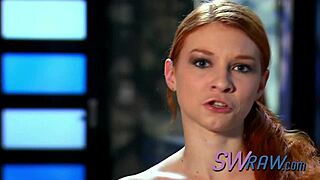Petite ginger babe gets loved by swingers in group session