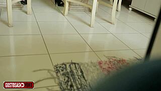 Stepfather films stepdaughter eating without panties