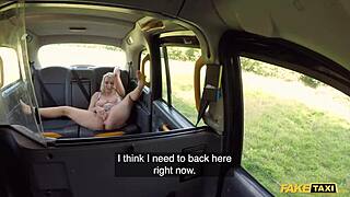 in the fake taxi, british blonde candy banks bends over for fingering, blowjob, and deepthroat