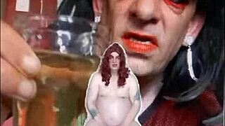 Bisexual sissy boy pees and swallows in homemade video