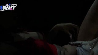 Petite redhead flashes in shower before intense car fuck in open parking