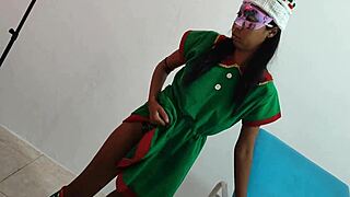 i feel so turned on as a sensual indian elf with christmas sex fantasies on a hospital gurney