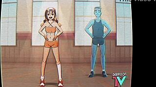 Eri-chan gets sweaty with naughty moves during home workout