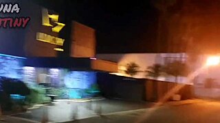 Bruna enjoys a night out at Luxuria nightclub's parking lot