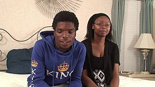 Amateur black beauty gets pounded by her man in various positions