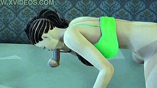 Laura Matsuda gives a hardcore blowjob to a big cock in 3D adult film