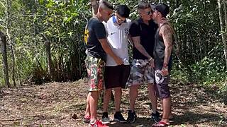 Bold Intense Fetish Domination with Football Friends