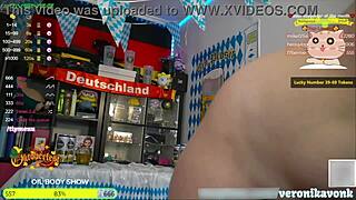 German Girl Celebrates Oktoberfest Naked With Oiled Big Ass And Huge Tits