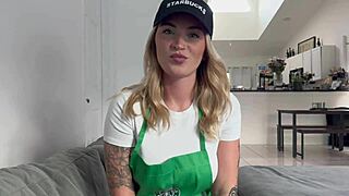 Barista Girl Cheats on Boyfriend with Wild Fucking While He's at Work