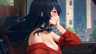 Horny girlfriend rips shirt in hentai game?