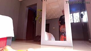 Black mama gets a quick morning rimjob and cum cover