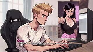 Hentai game featuring big tits and anal sex