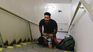 Caught two trannies having sex at the mall stairs