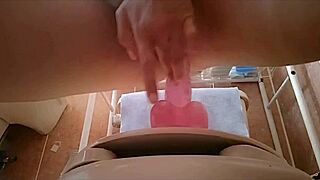 Hot homemade video of girlfriend riding big cock in bathroom