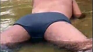 the couple enjoyed a nice river bath before a hot fuck with big cocks.