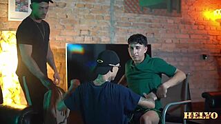 Gay teen suruba with twins and Italian stud