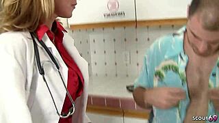 Doctor and nurse in roleplay sex with patient in hospital