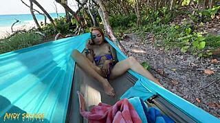 Public Fingering Adventure at the Beach