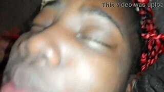 Shaved pussy gets rough sex and cum inside, amateur couple