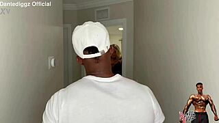Young wife gets creampied while hubby tries to enter