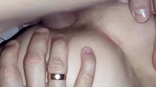 Old amateur couple tries anal sex with a butt plug