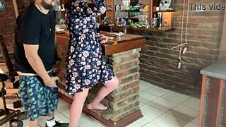 Beautiful wife of my boss, amateur video, upskirt scenes and fantastic orgasm