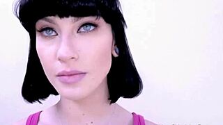 Seduction of a beautiful brunette in a casting audition