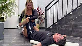 Nerd gets his big cock satisfyingly fucked by his neighbor
