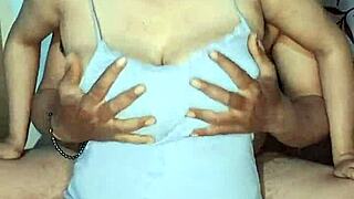 Pretty Indian wife Alisha shows her big breasts and vagina