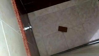 Spying on Hot Shower in Public Bathroom - PUSSY Peek!