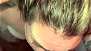 Beautiful wife gets sloppy deepthroat and squirts