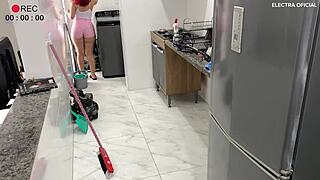 Camera caught this cleaner's insanely hot Brazilian butt! 🍑