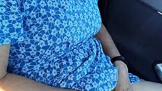 Public carpark tryst: Real amateur housewife's intimate moment