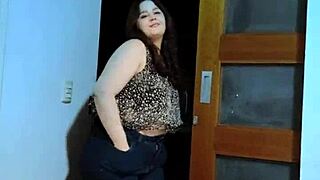Pretty brunette gets her ass fucked in her home bedroom