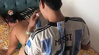 Anal sex with my padrastro’s huge cock, he fills my tight Colombian ass with cum! 😈