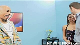 A wife who enjoys having sex with a stranger while her husband watches as a cuckold