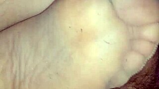 i give a sensual footjob in tan stockings