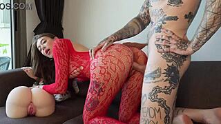 Slutty tattooed girl gets fucked on public amusement park