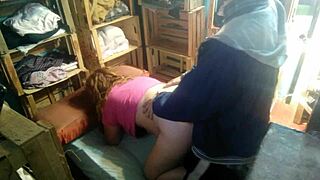 My wife has a doggy style sex with her husband at home