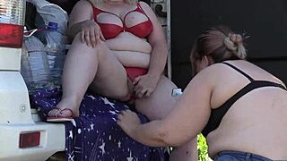 Spying on horny lesbians in public park with hidden camera