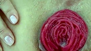 Anal scene with extreme pleasure and prolapse action