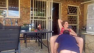 My friend's wife is a real sex hungry woman who likes to have her pussy licked by several men at once