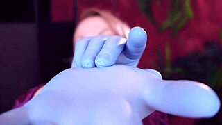 Pretty girlfriend’s sensual ASMR experience with medical gloves