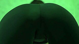 Hear the blowjob sounds and see pussy in yoga pants up close!
