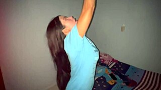 Older stepdad seduces shy teen, stepsister joins