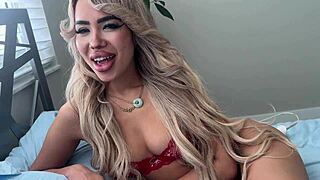 Spying on horny Latina step sister Luna Luxe in action